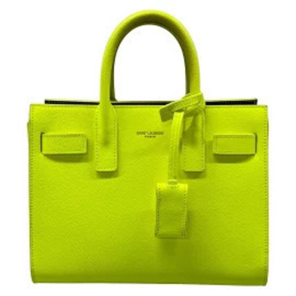 Saint Laurent Handbags - Saint Laurent Sac De Jour Neon Leather 2Way Shoulder Bag Yellow